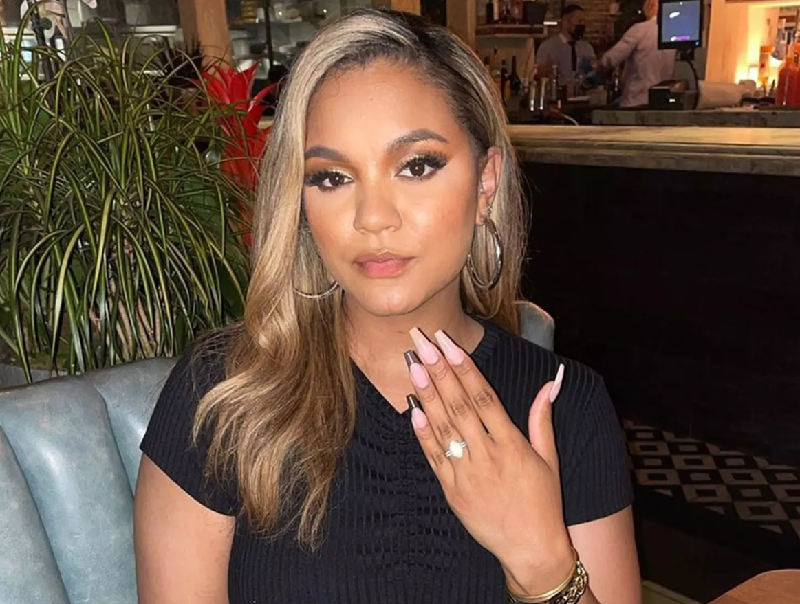 Kay La Hanson with the engagement ring