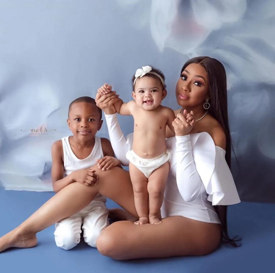 Yung Miami with her son and daughter.